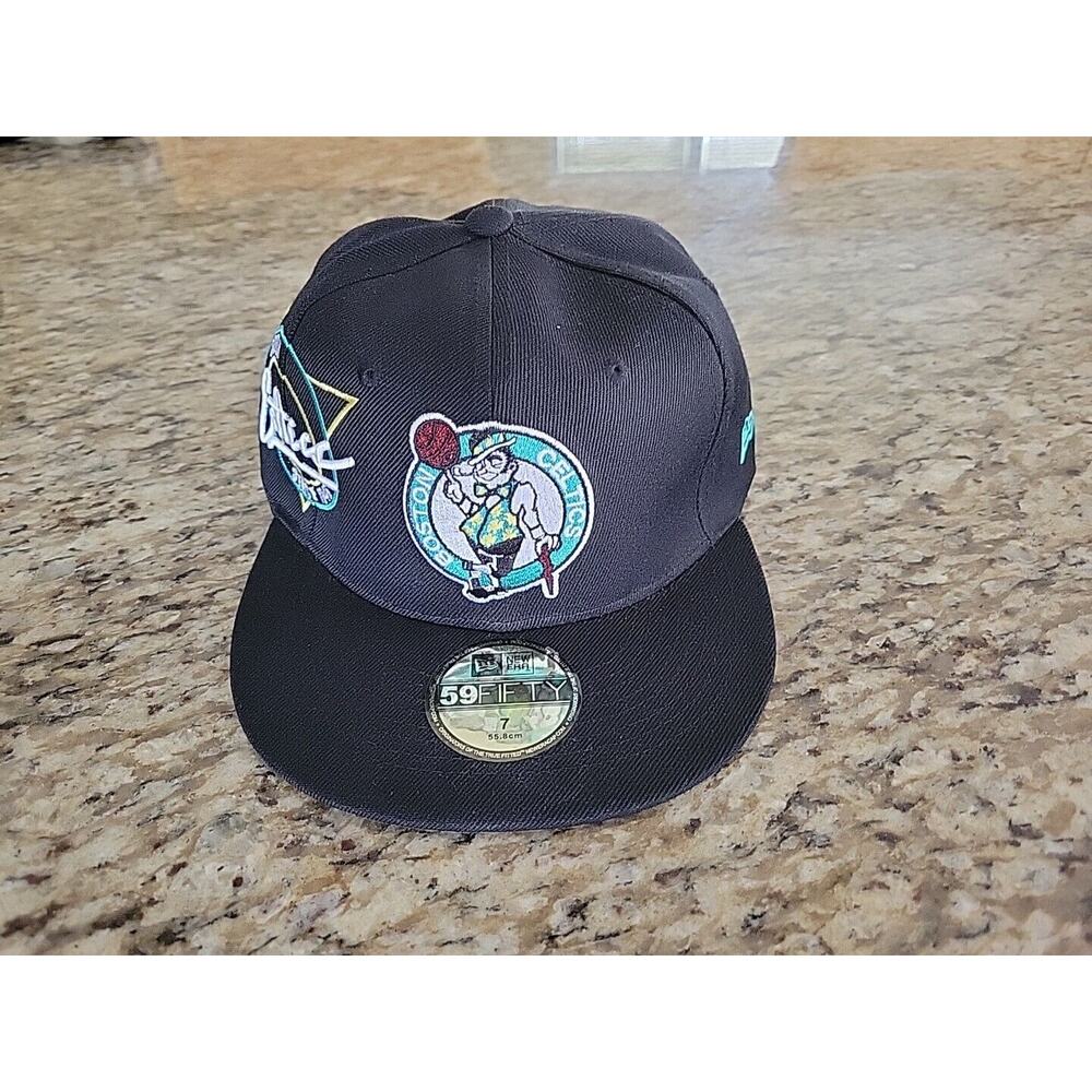 Boston Celtics Hat Cap New Era 59Fifty Fitted Size 7 NBA Basketball Black